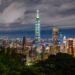 Stunning nighttime view of Taipei 101 and city skyline from Elephant Mountain, Taiwan.